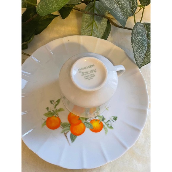 Mandarin the TOSCANY Set of 4 snack plates and cups - Picture 6 of 7